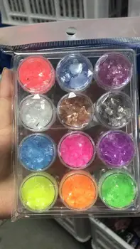 12 бутилки/комплект от 12 цвята) Aurora Color Shift Люспи-Хамелеон Пигмент За нокти Козметика Мультихромный Хамелеон Люспи За Декорация на нокти