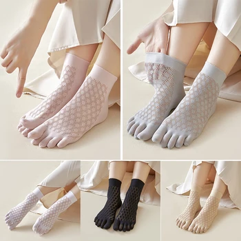 2023 Нови Чорапи До Глезена на крака За Жени И Момичета, Чорапи с Пет пръста, Летни Тънки Отворени Чорапи За Краката, Чорапи Носочные Изделия, Къси Чорапи, Меки Дишащи Обикновена