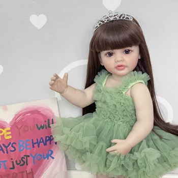 22-инчовата мека силиконова vinyl кукла Бети Reborn за деца, кукла за момичета, 3D кожа с перука, подаръци за деца