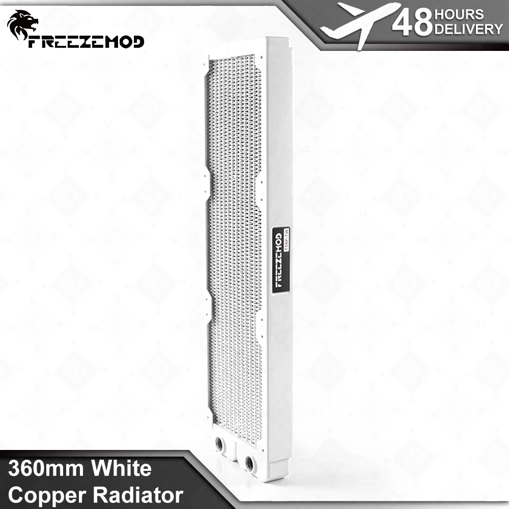 360 мм Бял Меден Радиатор FREEZEMOD G1/4 Резба КОМПЮТРИ Охладител Мед Течно Охлаждане за 12 СМ Вентилатор TSRP-TW-White3600