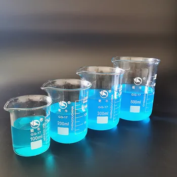 4 бр./компл. 100 мл/200 мл/300 мл/500 мл стъклена чаша ниски форми, благородна химическата лаборатория за съдове