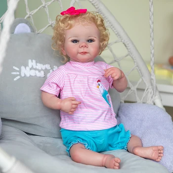 48 см на Mimi Reborn Baby Girl Реалистичен Возрожденный Дете с 3D Оттенък на Кожата, Видими Венами, Сбирка от Художествени Кукли Преродения