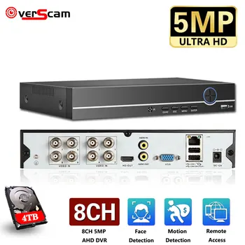 6 в 1 4CH 8CH за Видеонаблюдение DVR AHD 5MP 4MP 3MP 1080 P H. 265 Хибриден Видео Регистратори за AHD TVI CVI Аналогов IP IP Камера 5MP