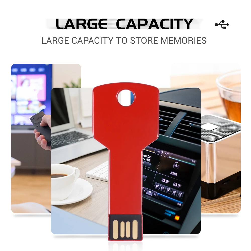 JASTER Метален Ключ USB Флаш памет 2.0 Безплатен Потребителски Лого 64 GB 32 GB 16 GB Мини-Стик Бял Червен Син Черен Водоустойчив Бизнес Подарък3