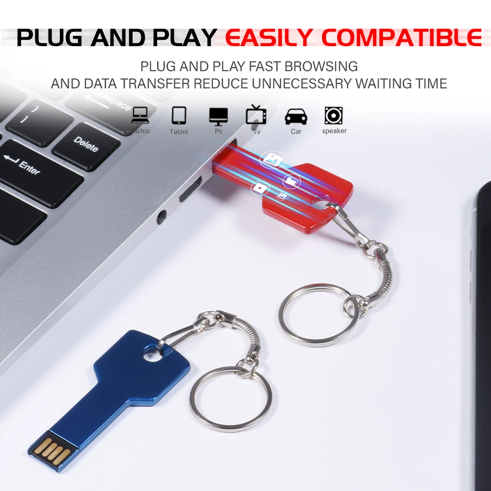 JASTER Метален Ключ USB Флаш памет 2.0 Безплатен Потребителски Лого 64 GB 32 GB 16 GB Мини-Стик Бял Червен Син Черен Водоустойчив Бизнес Подарък4