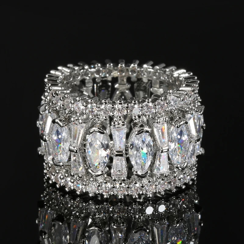 Kinel/ модни дамски пръстени голяма ширина, за булката, камък на КАМЪК, циркон, женски кръгъл пръстен, класически орнаменти в стил хип-хоп за подаръци0