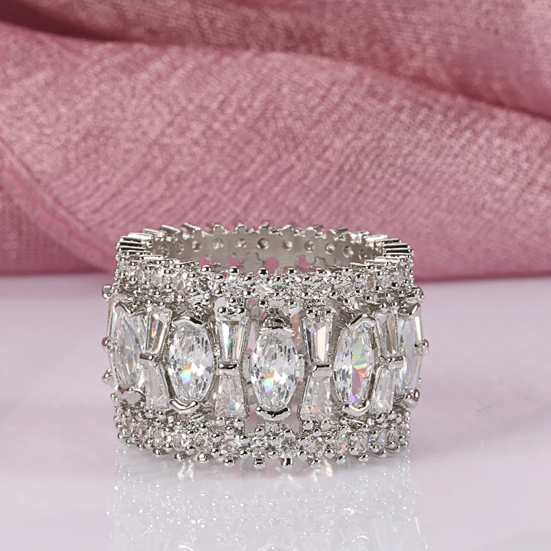 Kinel/ модни дамски пръстени голяма ширина, за булката, камък на КАМЪК, циркон, женски кръгъл пръстен, класически орнаменти в стил хип-хоп за подаръци3