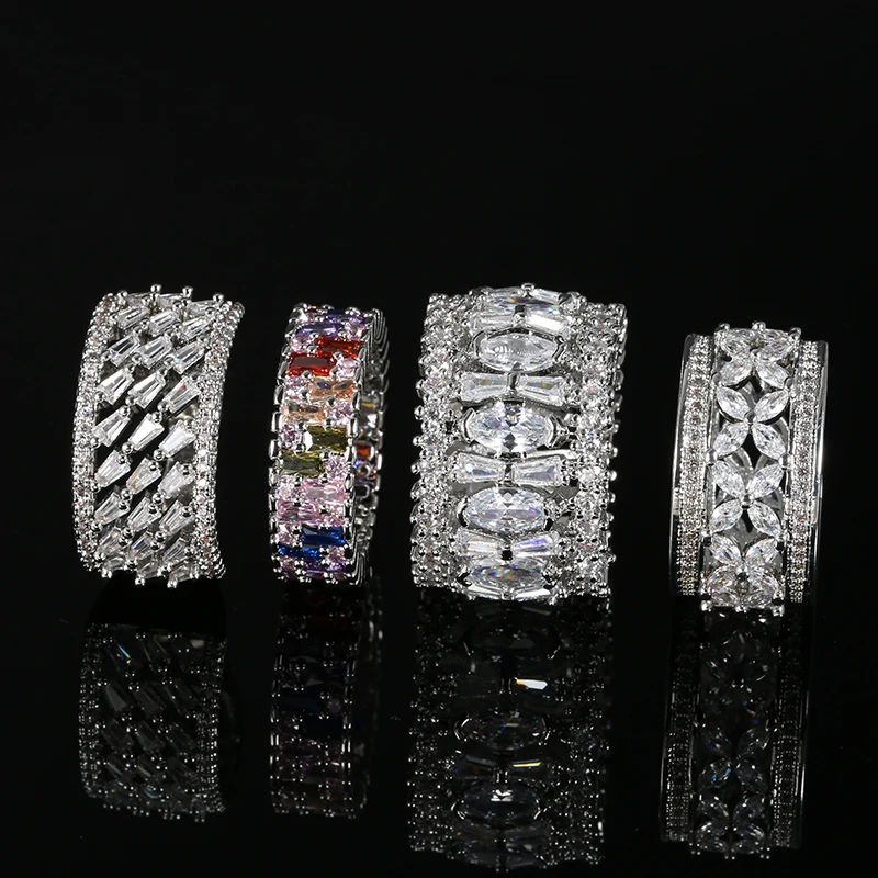 Kinel/ модни дамски пръстени голяма ширина, за булката, камък на КАМЪК, циркон, женски кръгъл пръстен, класически орнаменти в стил хип-хоп за подаръци4