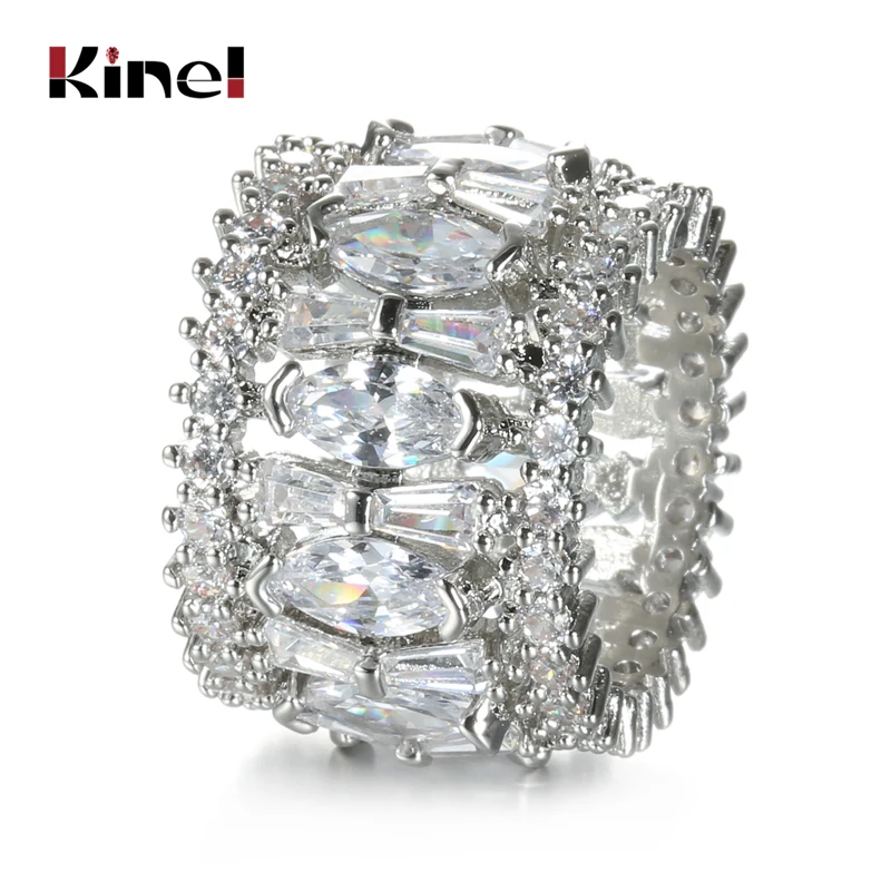 Kinel/ модни дамски пръстени голяма ширина, за булката, камък на КАМЪК, циркон, женски кръгъл пръстен, класически орнаменти в стил хип-хоп за подаръци5