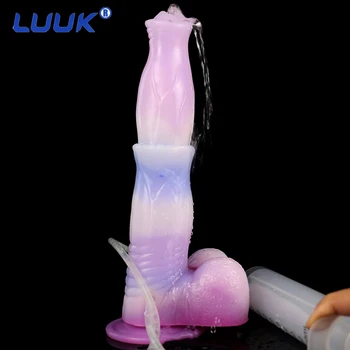 LUUK Seajelly Цветни эякулирующий водна вибратор с пръски, животното е Кон, Пегас, Огромен член, Секс играчки за жени, стоки за сексуални фантазии