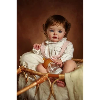 NPK 60 СМ Огромен Дете Ражда Дете Момиче Кукла Сю-Сю-Реалистична 3D Боядисана Кожа с Видими Венами са подбрани Художествена Кукла
