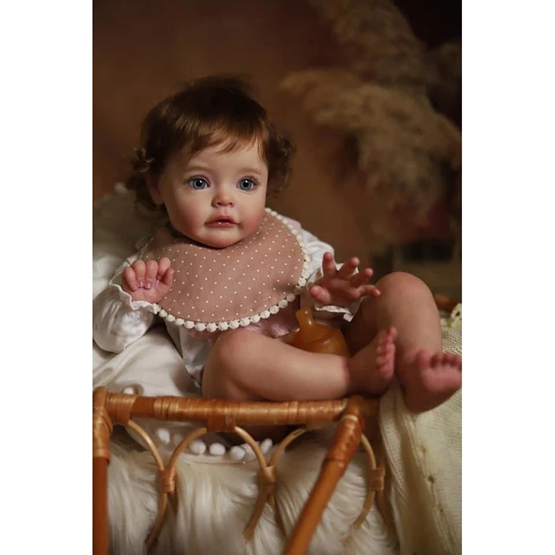 NPK 60 СМ Огромен Дете Ражда Дете Момиче Кукла Сю-Сю-Реалистична 3D Боядисана Кожа с Видими Венами са подбрани Художествена Кукла1