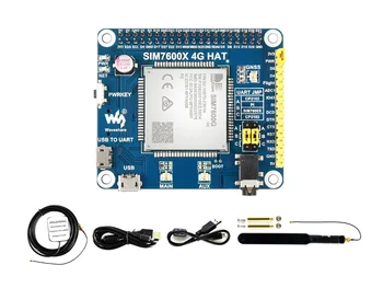 Waveshare SIM7600G-H 4G ШАПКА За Raspberry Pi, поддръжка на 4G / 3G / 2G LTE Cat-4, позициониране на ГНСС, Глобален обхват