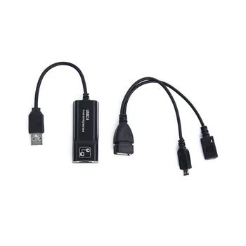 Адаптер USB 2.0, RJ-45 с адаптер Mirco OTG USB 2.0 Кабел-адаптер Ethernet LAN за Amazon Fire TV 3 или Stick GEN 2