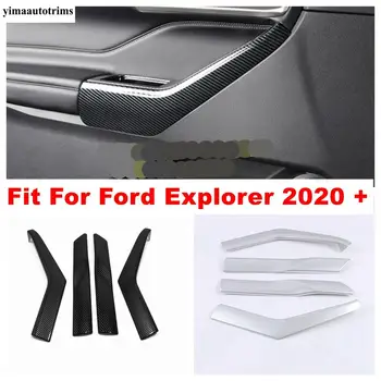 За Ford Explorer 2020 - 2023 Вътрешна врата, подлакътник, панел вдигане на прозорци, декоративни ленти, покритие с ABS, мат / аксесоари от въглеродни влакна