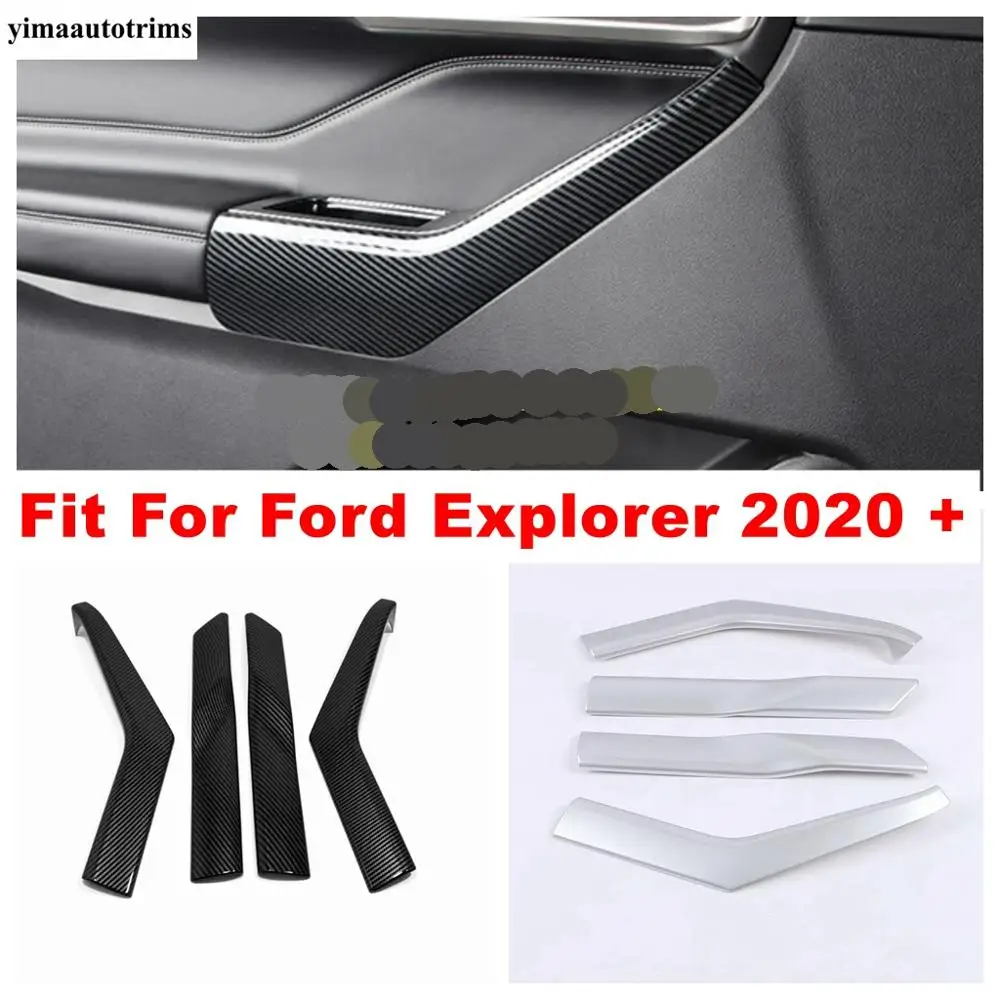 За Ford Explorer 2020 - 2023 Вътрешна врата, подлакътник, панел вдигане на прозорци, декоративни ленти, покритие с ABS, мат / аксесоари от въглеродни влакна0