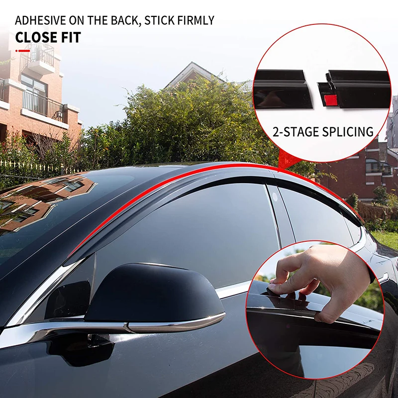За Tesla, Модел 3 Y Дефлектор отдушник Отдушник Козирка Дефлектор Страничен Прозорец Защита От Дъжд Прозорец Очила за Защита От Дъжд Автомобилен Аксесоар4
