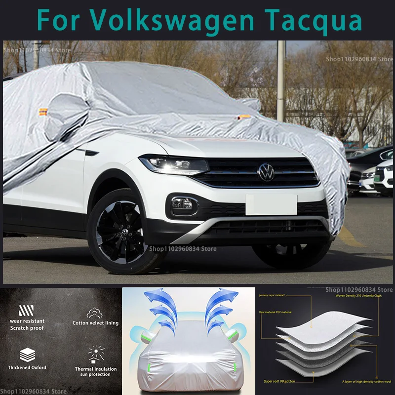 За Volkswagen Tacqua 210T пълни автомобилни седалките Външна защита от слънчевите лъчи, ултравиолетови лъчи, прах, дъжд, сняг, защитен калъф за автомобила от градушка, авточехол0