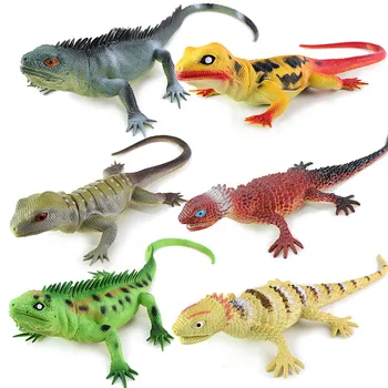 Забавни меки гумени играчки-модели на влечуги, имитиращи гущери, пищащих и вокални гущери, хитър играчки за домашни животни, украса за работния плот