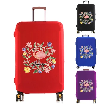 Калъф за багаж Протектор куфара Малко цвете Фламинго Еластичен устойчив на надраскване торбичка за прах в количката за пътуване 18-32 инча
