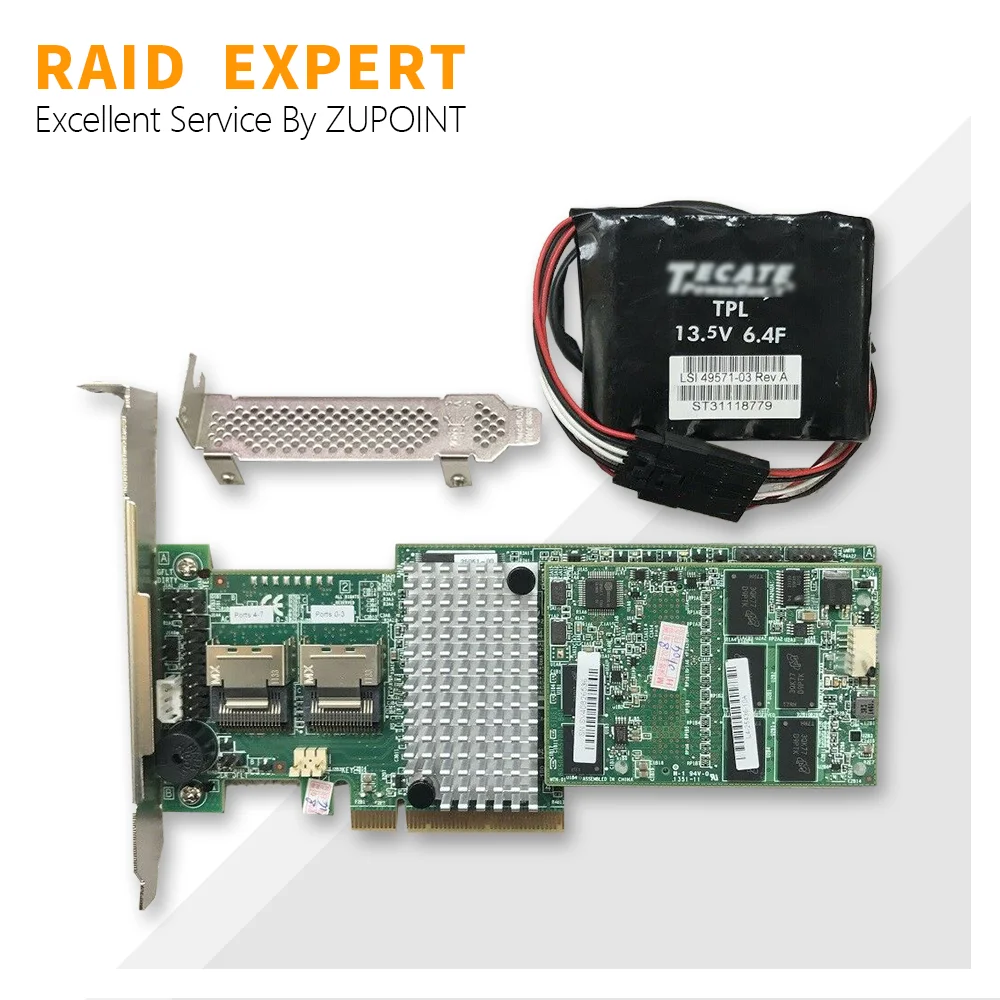 Карта на RAID-контролер ZUPOINT LSI 9270CV-8и 1G Cache SAS PCIe 3.0 6 gb/s Карта за разширяване на + Кондензатор + Кабел SATA 2 * SFF80871