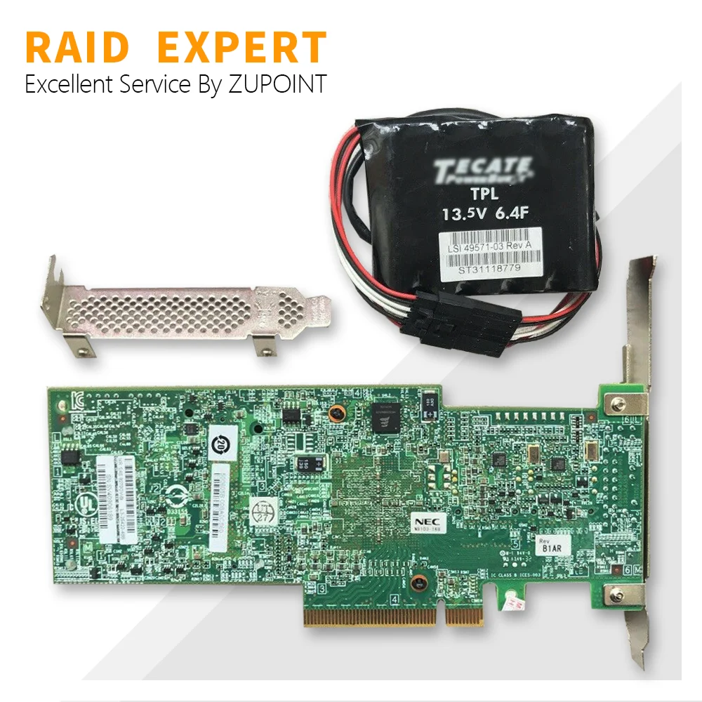 Карта на RAID-контролер ZUPOINT LSI 9270CV-8и 1G Cache SAS PCIe 3.0 6 gb/s Карта за разширяване на + Кондензатор + Кабел SATA 2 * SFF80872
