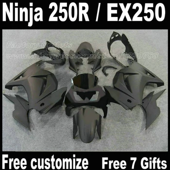 Комплект обтекателей ABS за Kawasaki Ninja 250R 2008-2014 EX250 08 09-14 всички матово черен Кожух, ZX250R 2009 2010 2012 FB15