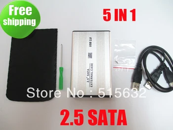 Корпуса на твърдия диск USB 2.0 SATA 2.5 HD сребрист