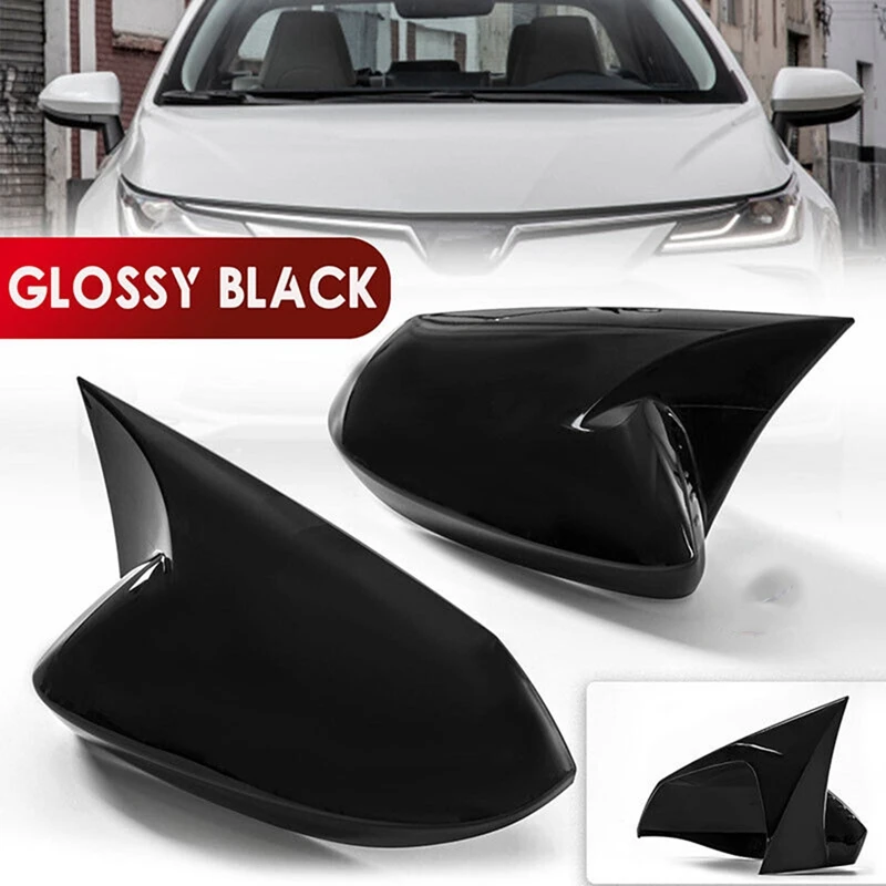 Лъскаво черен бичи рога, капак, огледала за обратно виждане, накладки, Резервни части за Toyota Corolla 2019-20235