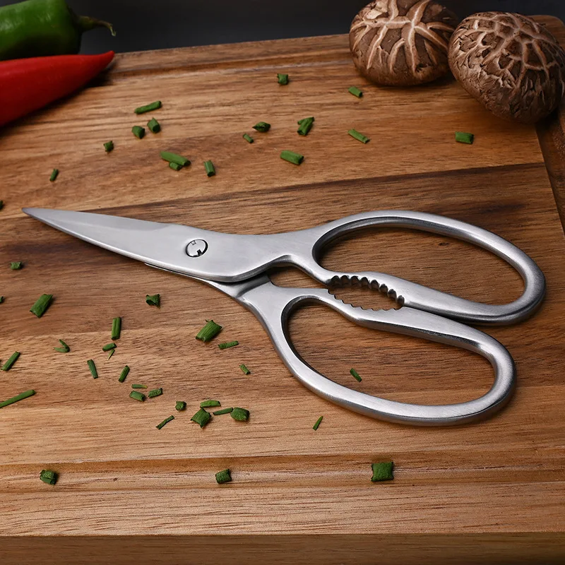 Многофункционални кухненски инструменти Кухненски ножици от неръждаема стомана Ножици за рязане на месо, зеленчуци Ножици за отваряне на кутии от пилешки кости4