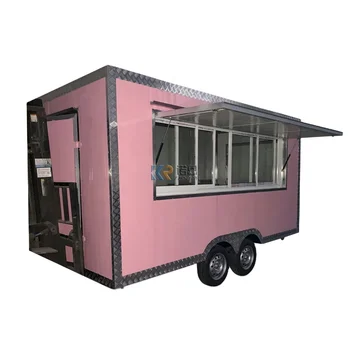 Мобилен камион с ремарке за бързо хранене, пица за хот-дог от неръждаема стомана, малка количка за продажба на сладолед кафе, ресторант за продажба
