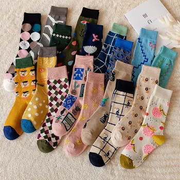 Нова корейска версия на чорапи trend personality, червени чорапи като рибарска мрежа, японски чорапи памук