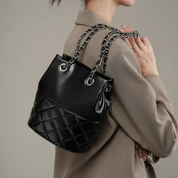 Нова мода жените сребриста чанта, реколта bag-чанта, кожена чанта през рамо, модерен универсална чанта през рамо от телешка кожа, чанта от веригата