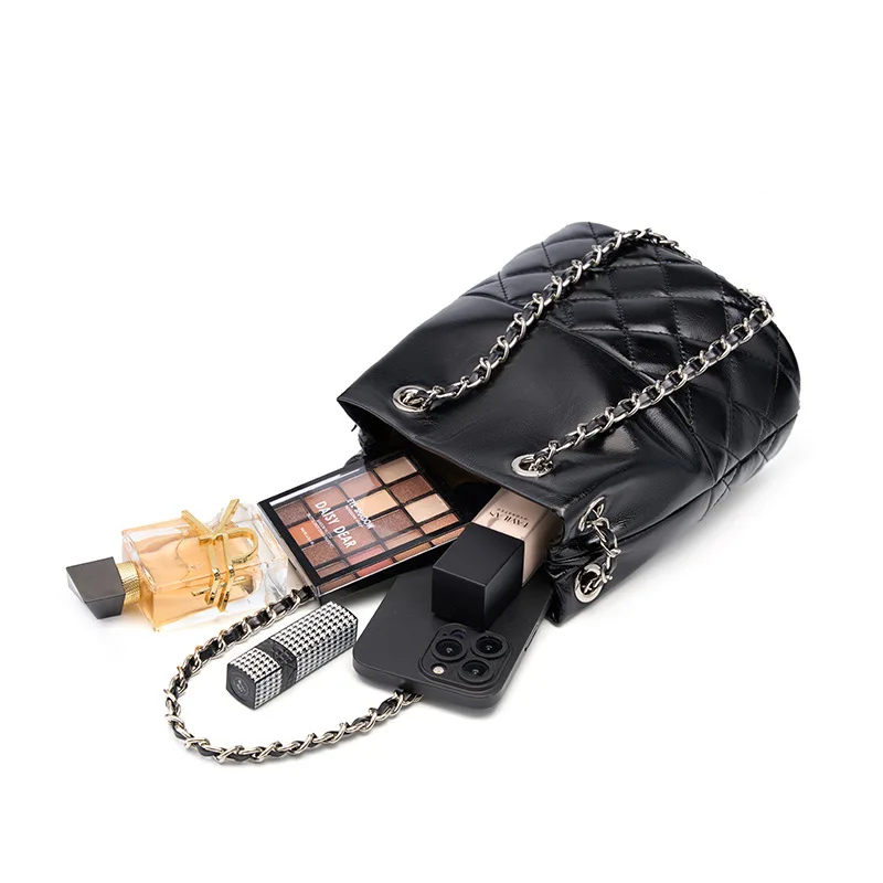 Нова мода жените сребриста чанта, реколта bag-чанта, кожена чанта през рамо, модерен универсална чанта през рамо от телешка кожа, чанта от веригата4