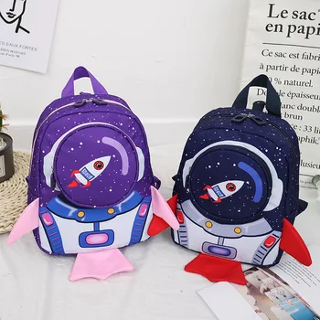 Нова мультяшная космическа ракета, детска, училищна чанта за момчета и момичета на детска градина 1-3 години, анти-загубени раници, детски подарък