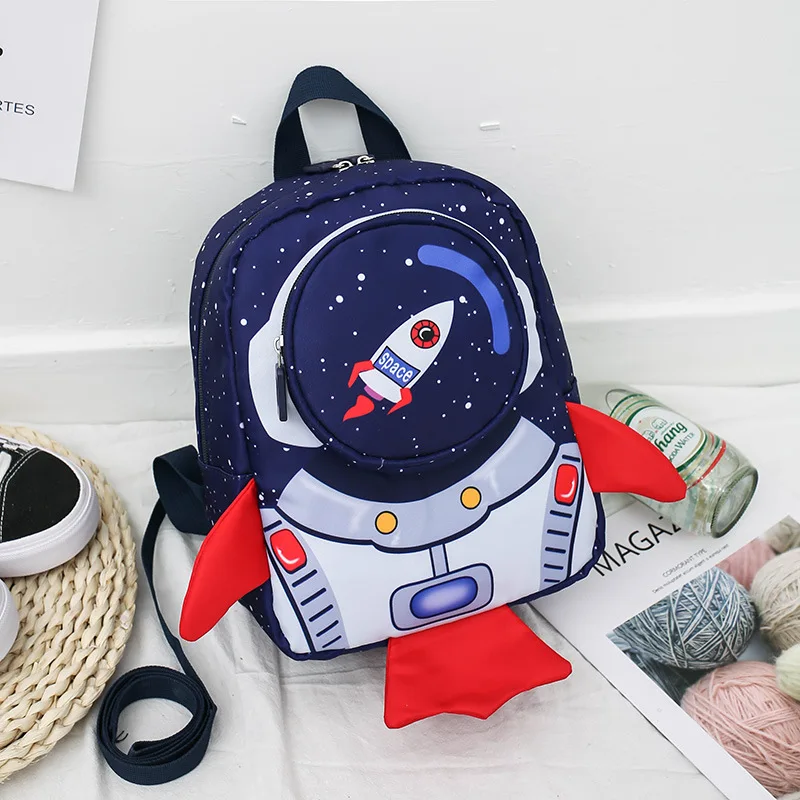 Нова мультяшная космическа ракета, детска, училищна чанта за момчета и момичета на детска градина 1-3 години, анти-загубени раници, детски подарък2