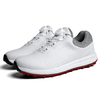 Професионални обувки за голф, за мъже, марка обувки от естествена кожа, улични спортни маратонки за голф, мъжки, черни, бели маратонки за голф