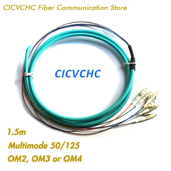 разпределителен кабел от 2 елемента 6 влакна - LC/UPC-мулти-режим (като 50 / 125μm)-OM2, OM3, OM4-0,9 мм с буфер-1,5 м / Сноп оптични влакна опашка