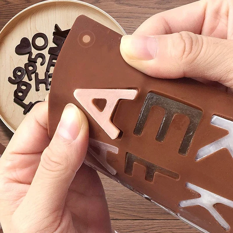 Силиконови форми за печене шоколад с номер от 26 букви, украса на тортата 