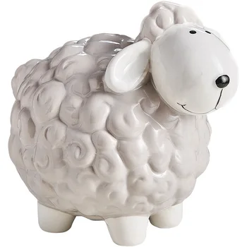 Скандинавски Cartoony Творчески Керамични Резервоар За Съхранение На Малки Овче Монети Детска Стая Украса На Масата Украса На Дома Фигурки