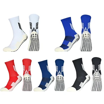 Спортни чорапи за възрастни, нескользящие чорапи с футболния изземване, сгъстено дишащи нескользящие футболни чорапи за възрастни и деца, чорапи за колоездене на открито