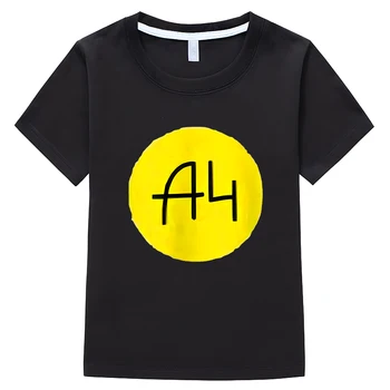 Тениска A4 с анимационни герои 2023 Година, блузи с къс ръкав от 100% памук y2k, дрехи за момчета и момичета, Ежедневни тениска A4 Ivett с Аниме, Детски дрехи