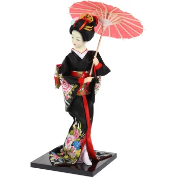 Украса на дома, азиатска страна, Японската статуя на гейша, копринени vintage играчки