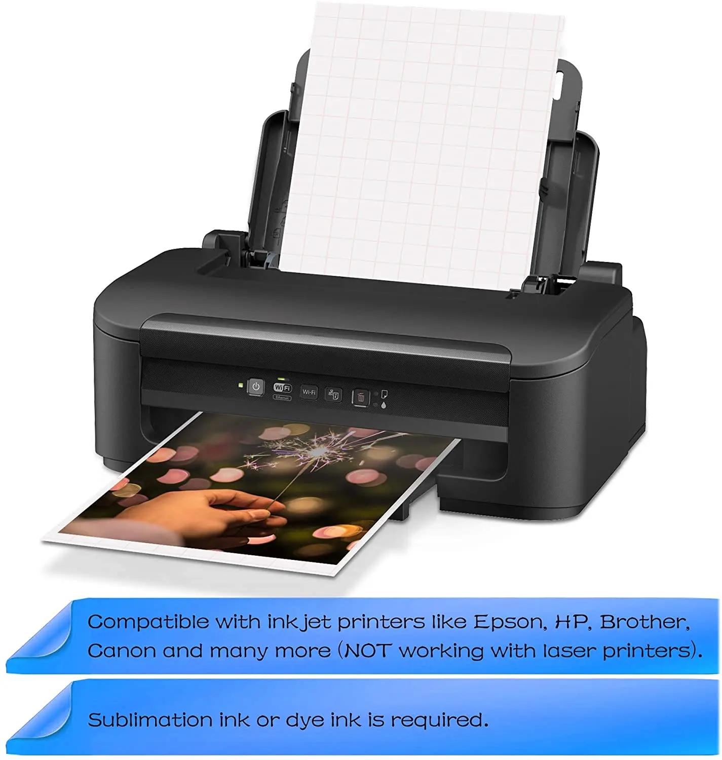 Хартия за сублимация, 50 листа, хартия за топлопреминаване, подходящи за печат, за лек плат, памучен хартия формат А4 за мастилено-струен принтер HP Epson2