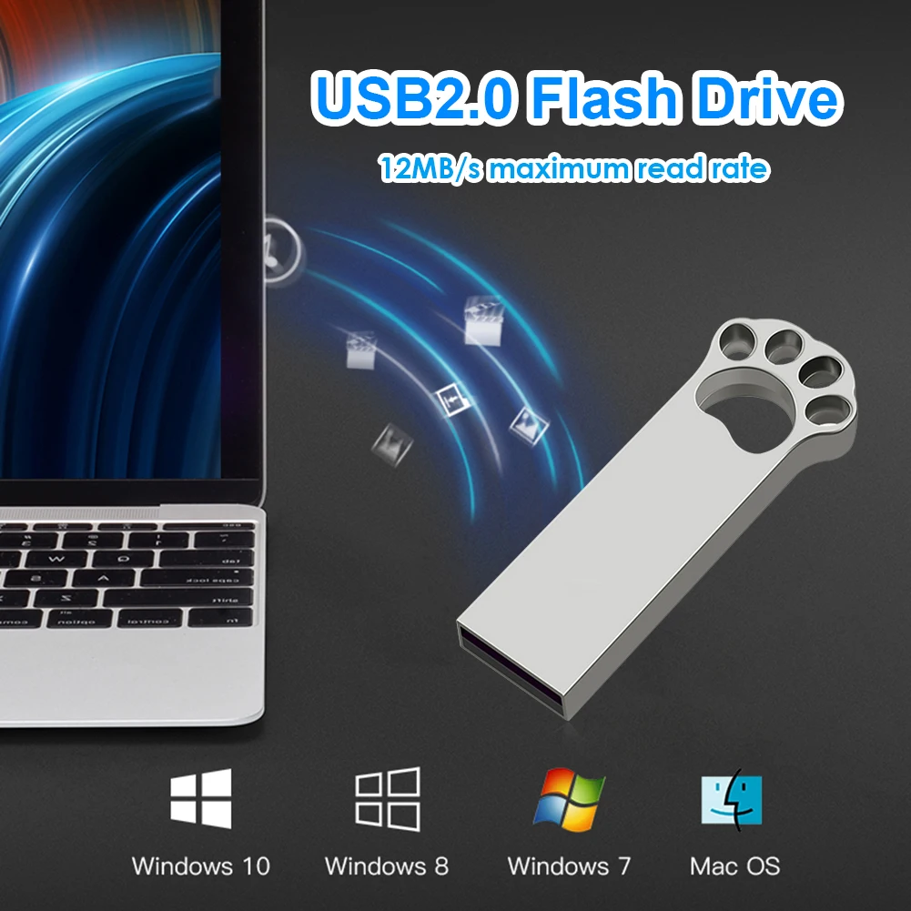 Цинк Сплав USB Флаш памет Котешка Лапа USB 2.0 Стик 128 GB, 64 GB, 32 GB, 16 GB 8 GB от 4 GB Скъпа Котешка Лапа Мини-USB Флаш устройство4